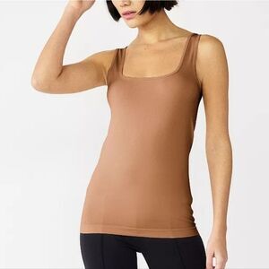 Nine West Essential Soft Spun Seamless Tank Top Shapewear- Honey